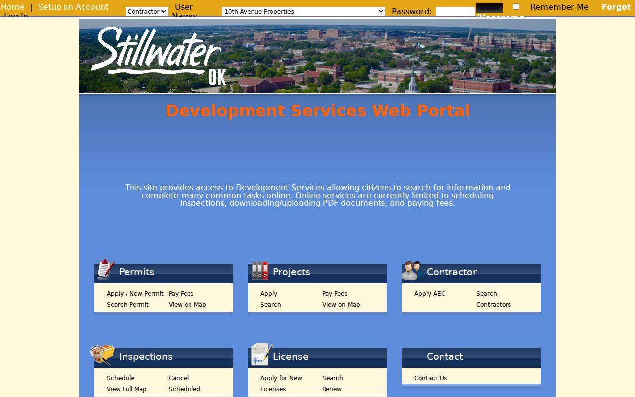Stillwater residents directory eTRAKiT permit and project search portal