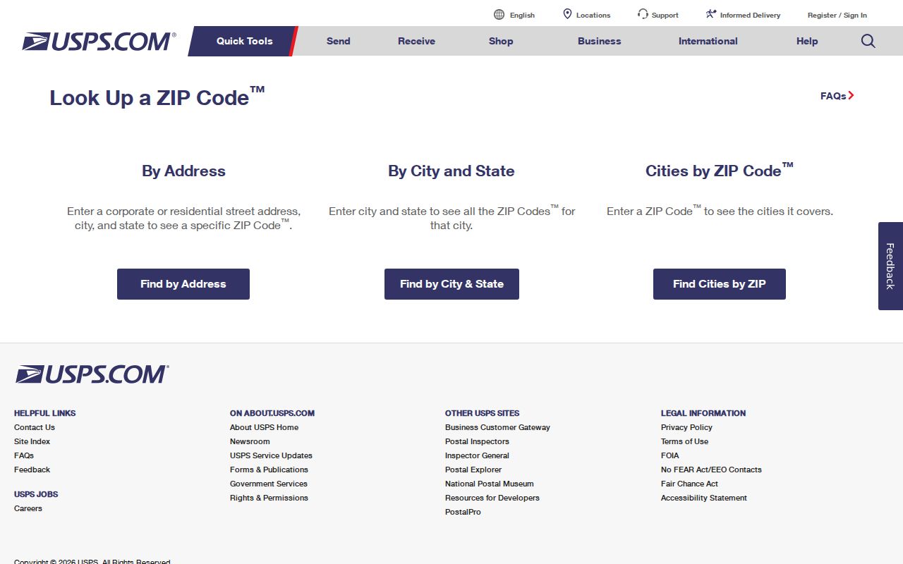 Stillwater postal ZIP code directory USPS address and ZIP verification screen